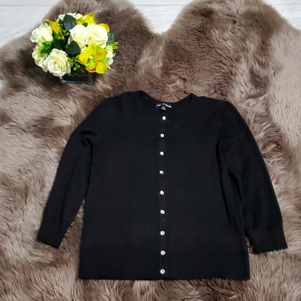 Black Knit Button Down Cardigan